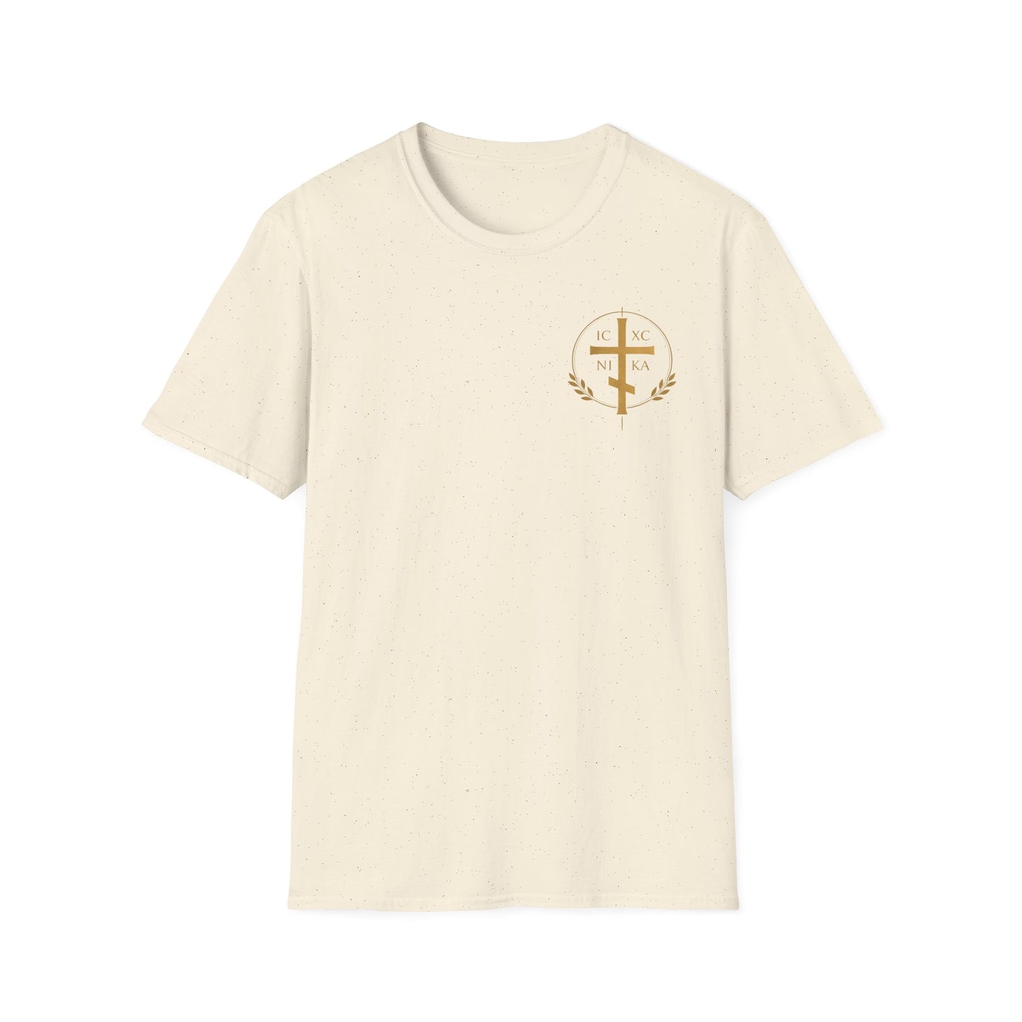 Christian Cross Wings T-Shirt — Gold Faith Graphic Tee