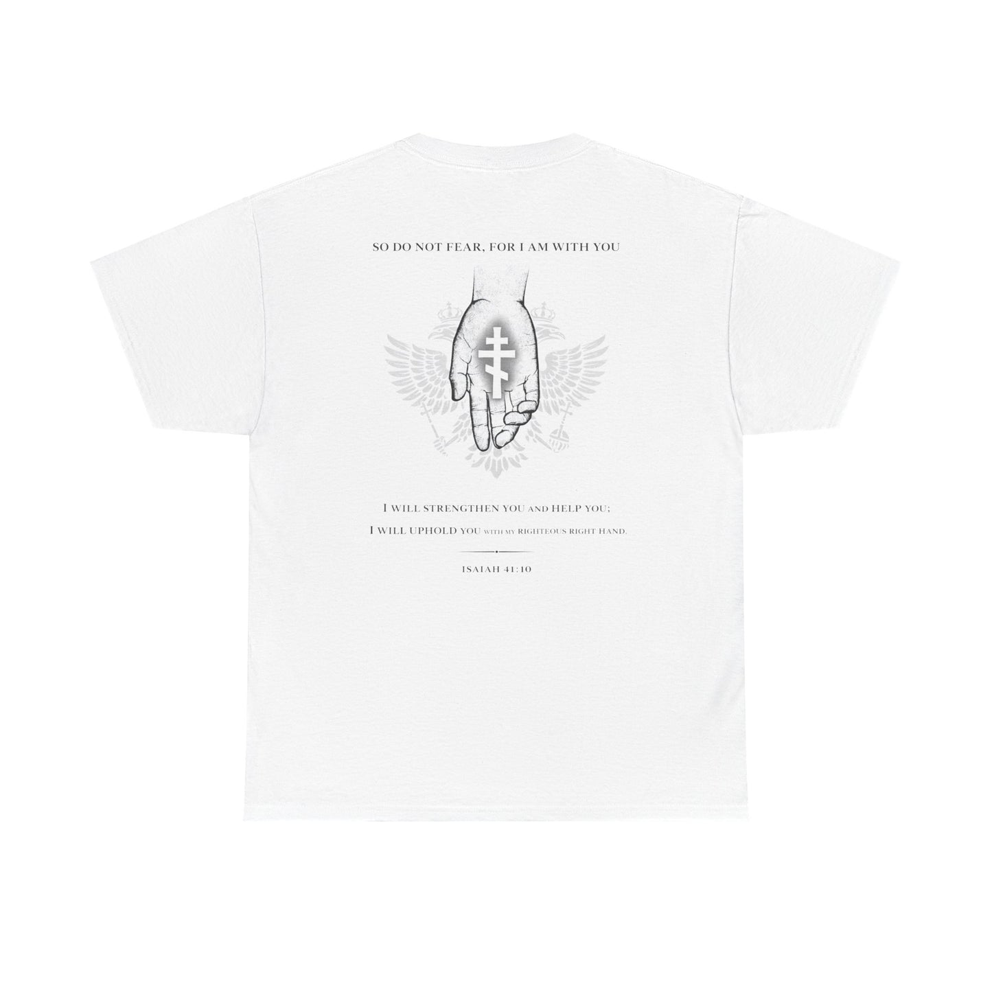 Christian Cross Wings T‑Shirt — Faith Graphic Tee with Prayer Hands