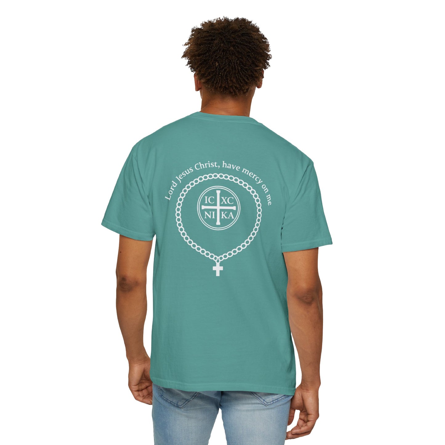 Christian T-Shirt — "I Can Do All Things Through Christ" Philippians 4:13 Cross Laurel Design
