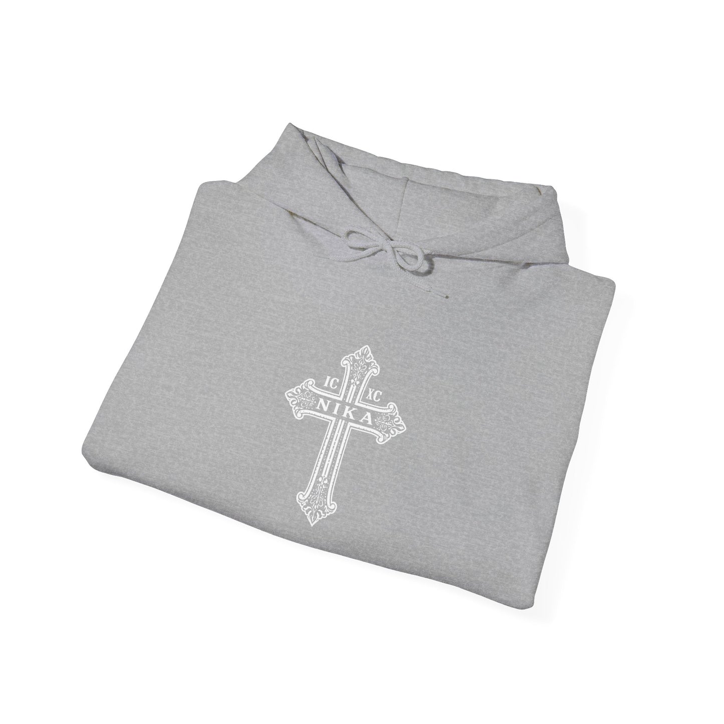 Christian Cross Hoodie — "I Am The Way" Scripture Back Print