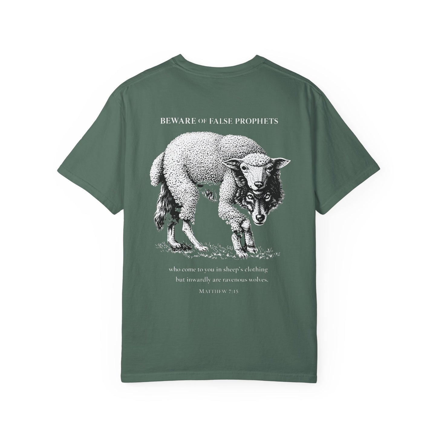 Graphic T-Shirt — "Beware of False Prophets" Sheep in Wolf’s Clothing Christian Tee