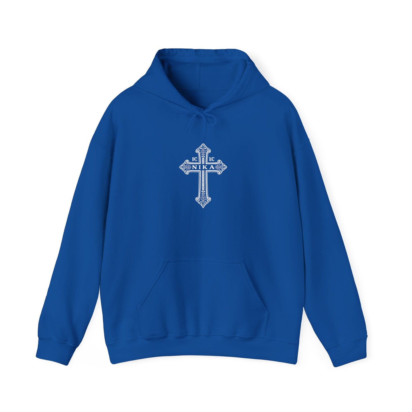 Christian Cross Hoodie — "I Am The Way" Scripture Back Print