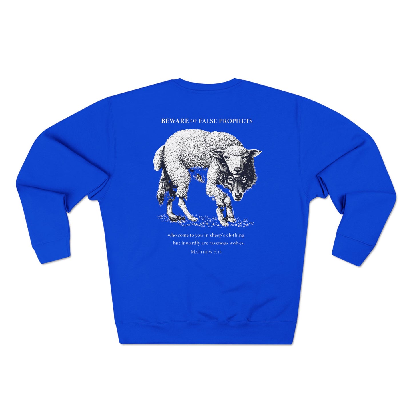 Sheep Graphic Crewneck Sweatshirt — Vintage Lamb Illustration Back Print